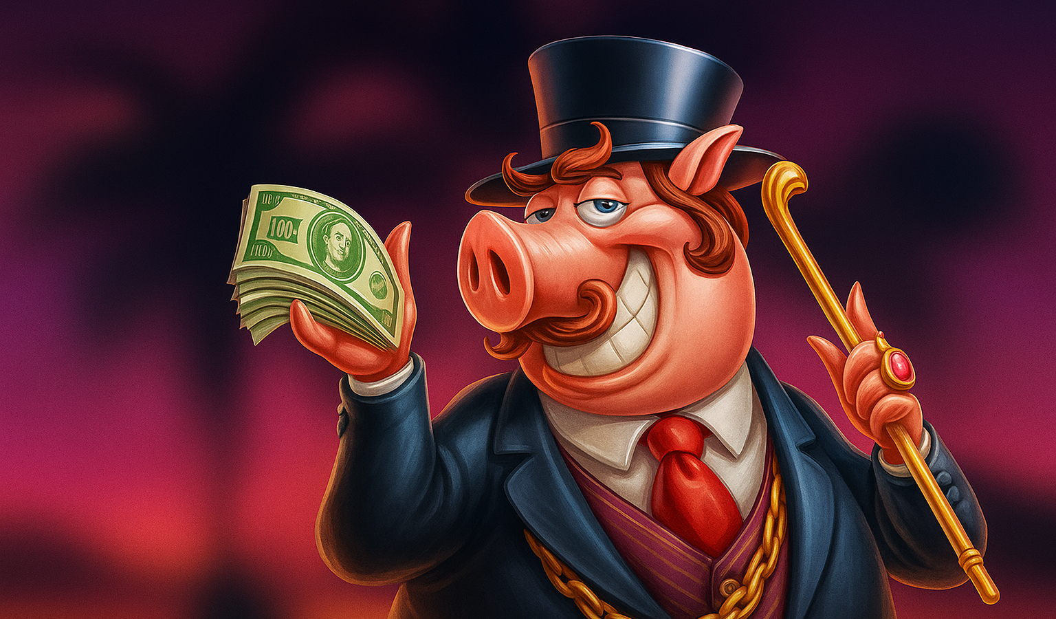 Cerdo en traje con $